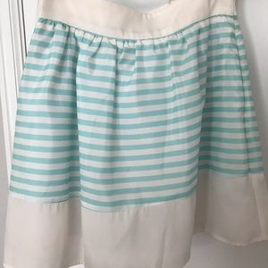 Mint and White Stripped Skirt with Pockets